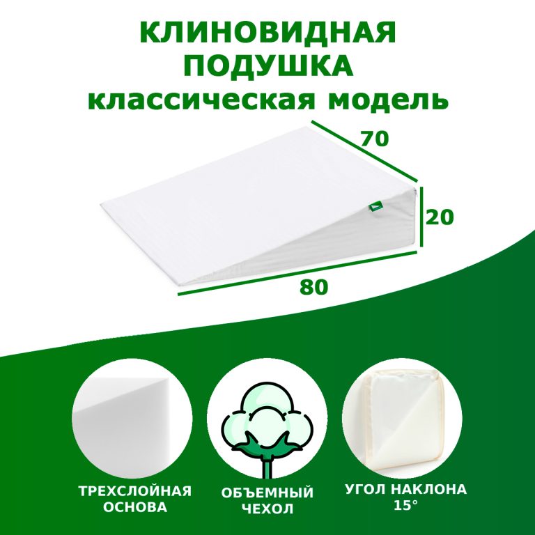 КЛИНОВИДНЫЕ ПОДУШКИ VITADREAM — 8-495-201-32-71 | 8-985-132-16-75 | 8 ...