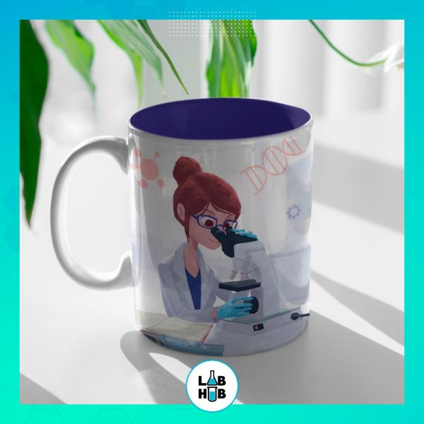 Кружка «Девушка с микроскопом»